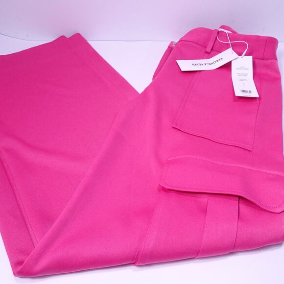 Veronica Beard Women's Saul Pant Hibiscus Satin Utility Wide Leg Pants 4 NWT 448 - Picture 7 of 12
